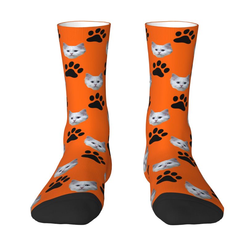 Dress Sock Men - Custom Personalized Cat Head Face Photo
