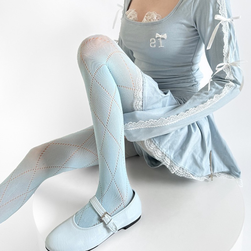 Women's Vintage Diamond Mesh T - Tights Pantyhose Sheer 评论和价格