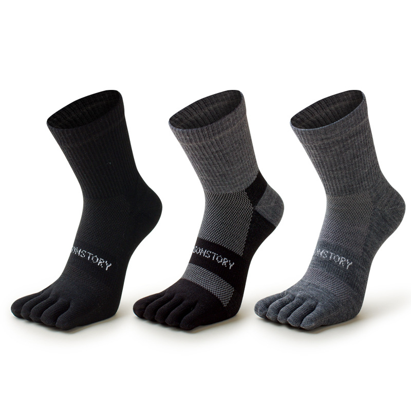 5 Pairs Thicken Warm Men Five  - Toe Sock Split 评论和价格
