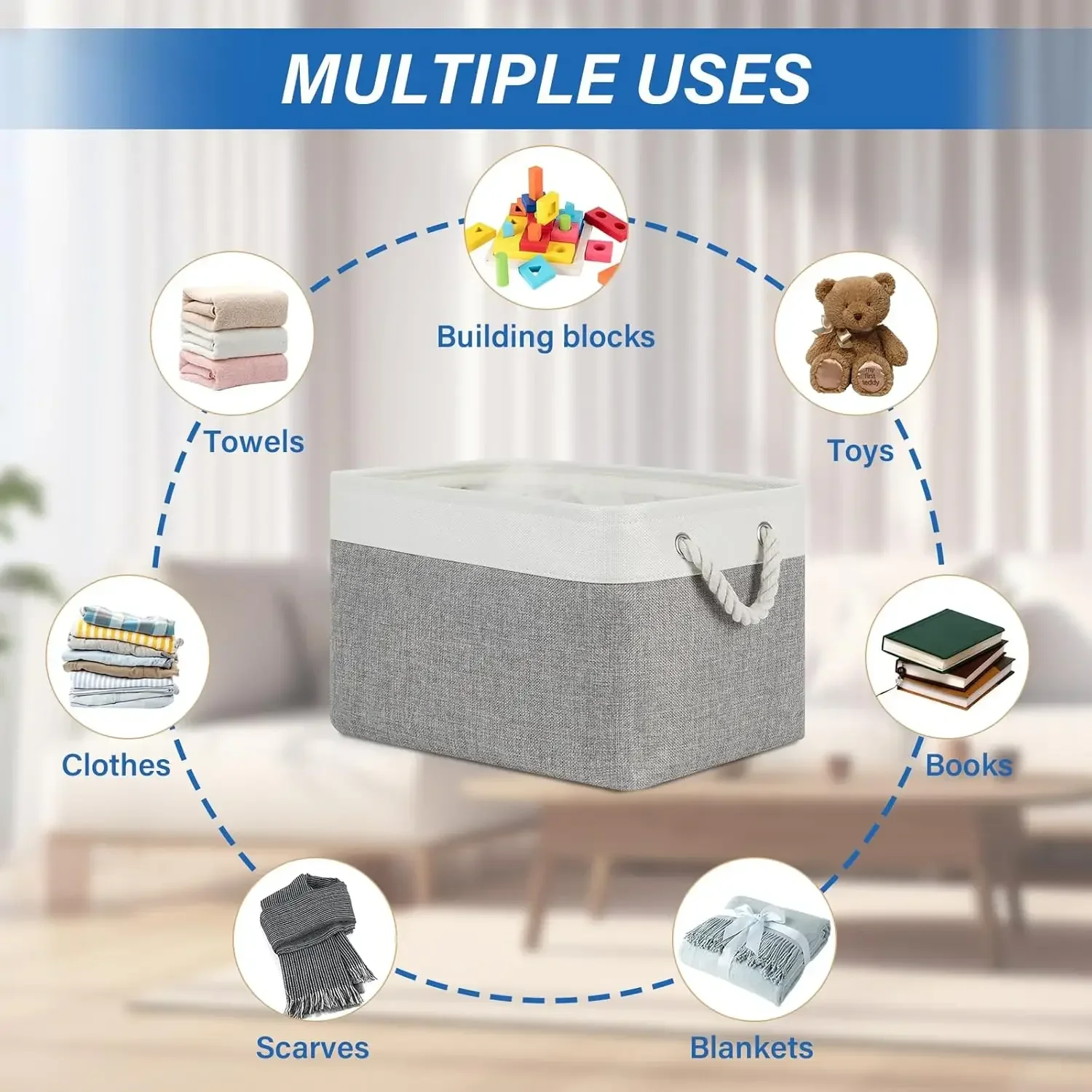 Linen Foldable Storage Basket  - Sock Organizer Tray 评论和价格